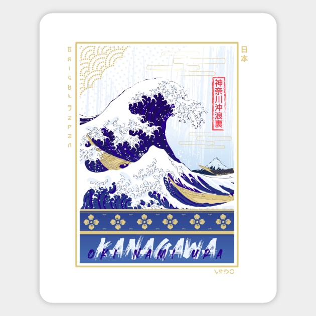 kanagawa Ukiyo-e Magnet by Wimido